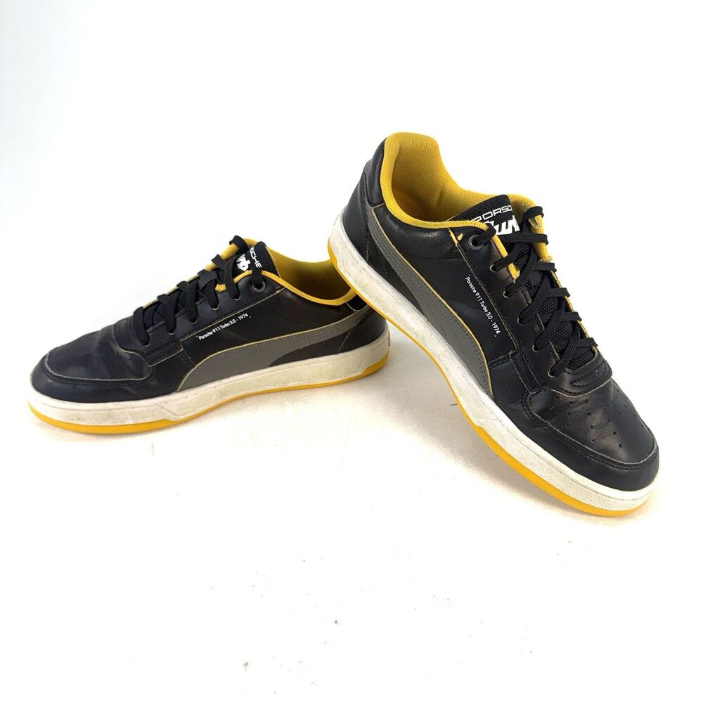 Mens Puma Porsche Legacy X Caven Shoes 8.5 308158-01 Turbo Driving Black Yellow